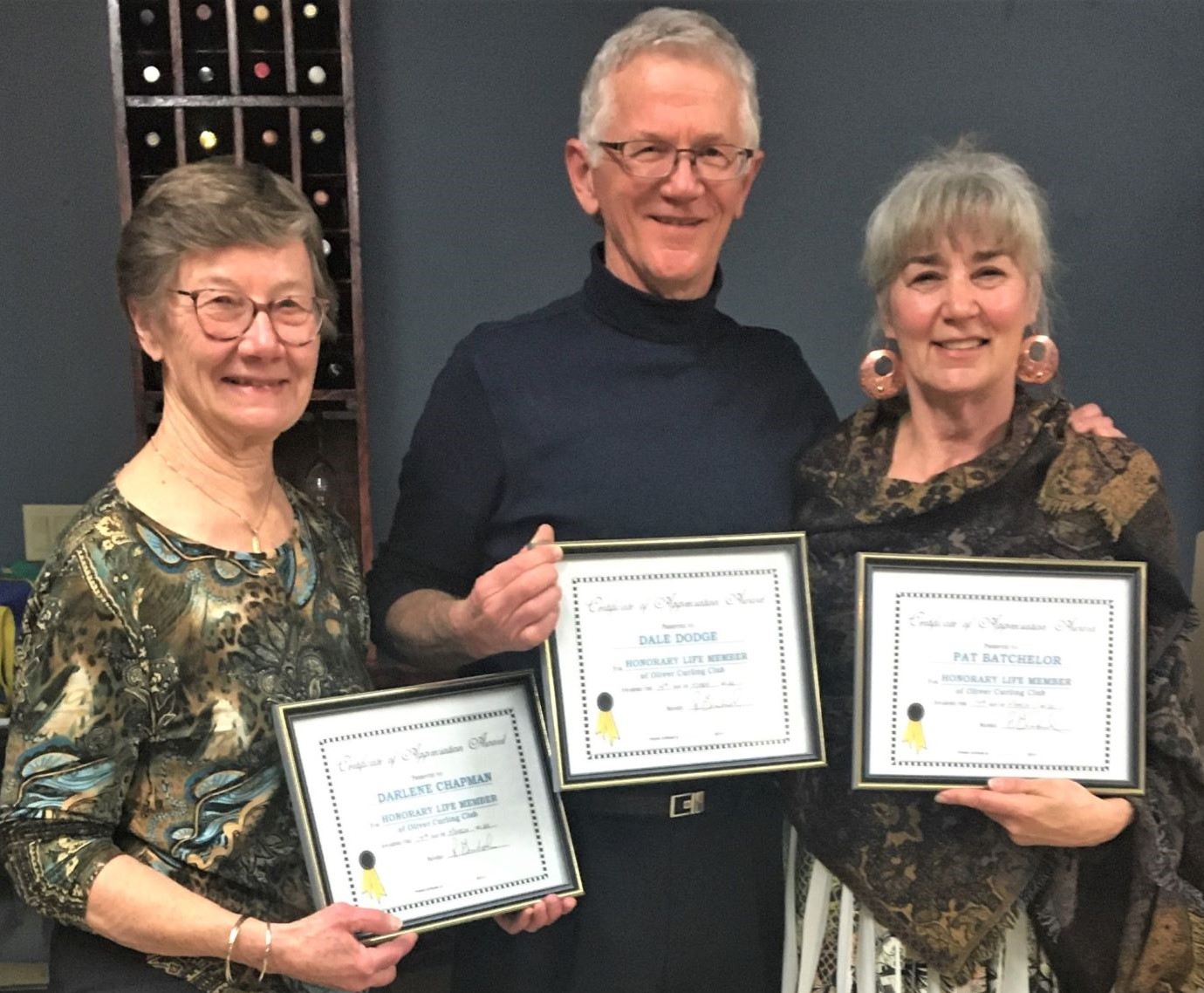 2020 Honorary Life Members Darlene Dale Pat resz